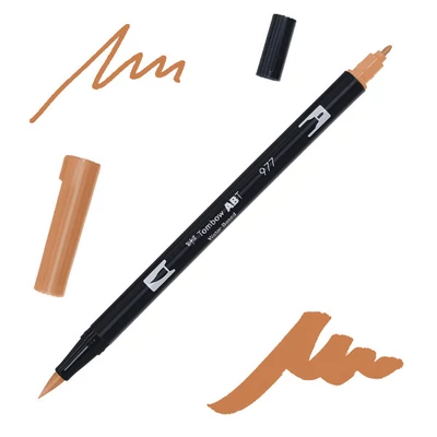 Tombow abt dual brush pen -977, saddle brown