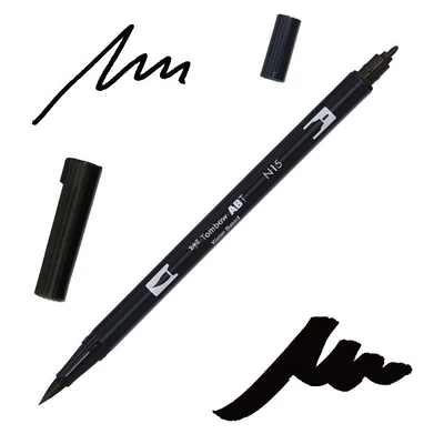 Tombow abt dual brush pen -N15, black