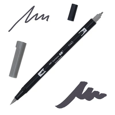 Tombow abt dual brush pen -N45, cool gray 10