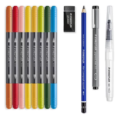 Set kistova, Staedtler, Design Journey, Cvjetni akvarel, dvostruki - 12 kom