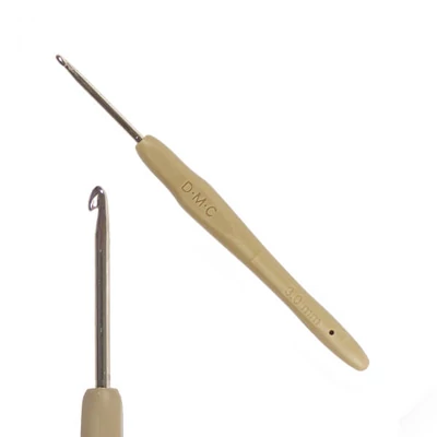 Ergonomski kukičasti igla za pređu sa silikonskom drškom, DMC - 3 mm