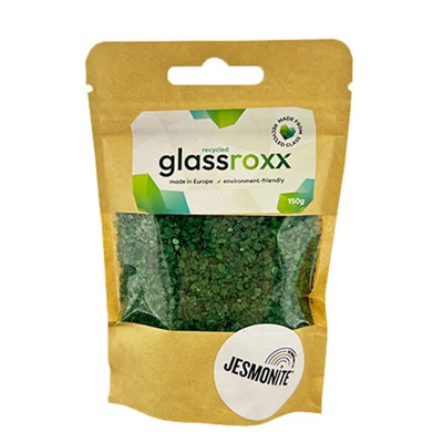 Jesmonite GlassRoxx staklene granule, 150 g - foliage green