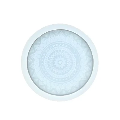 Jesmonite silikonski kalup za akril i smolu - okrugli podmetač za čaše s mandalom s rubom, 11 cm