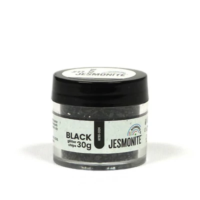 Jesmonite Glitter Chips staklene granule, 30 g - crne