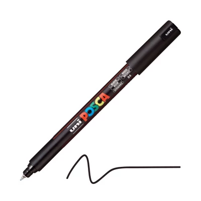 UNI POSCA PC-1MR iglani filc, 0,7 mm - 24, crni