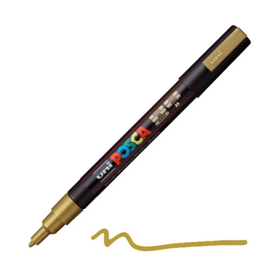 Flomaster UNI POSCA PC-3M, 0,9-1,3 mm - 25, zlatni
