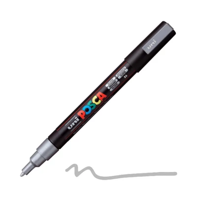 Flomaster UNI POSCA PC-3M, 0,9-1,3 mm - 26, srebrni