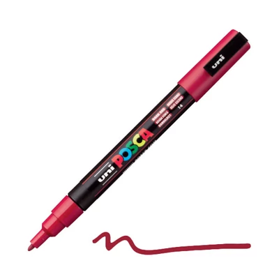 Flomaster UNI POSCA PC-3M, 0,9-1,3 mm - 14, tamno crveni