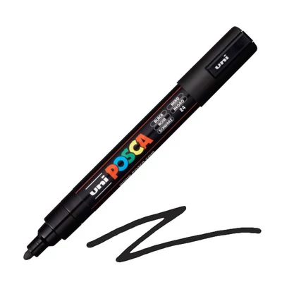 Flomaster UNI POSCA PC-5M 1,8-2,5 mm - 24, crni