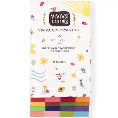Viviva Colorsheets set paleta akvarel papira - 16 boja, Spring Single Set