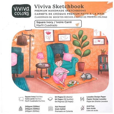 Viviva Sketchbook Knjiga za skiciranje Ivory, 240 g, obična, 64 stranice - 19x19 cm