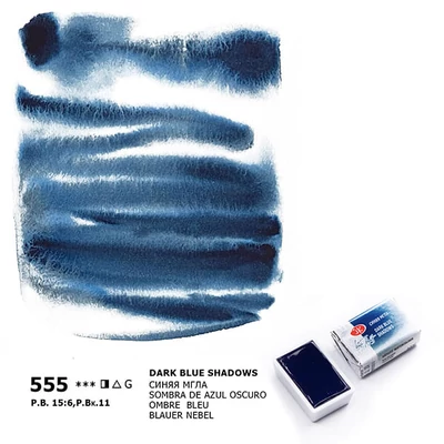 White Nights svilenkasta akvarel boja 2,5 ml, granulirajući - 555, dark blue shadows