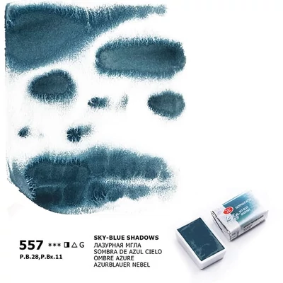 White Nights svilenkasta akvarel boja 2,5 ml, granulirajući - 557, sky-blue shadows
