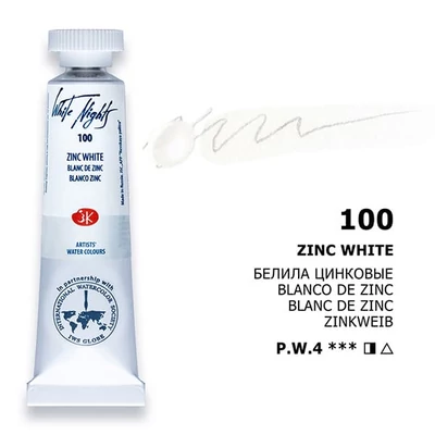 White Nights akvarel boja u tubi 10 ml - 100, zinc white