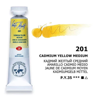 White Nights akvarel boja u tubi 10 ml - 201, cadmium yellow medium