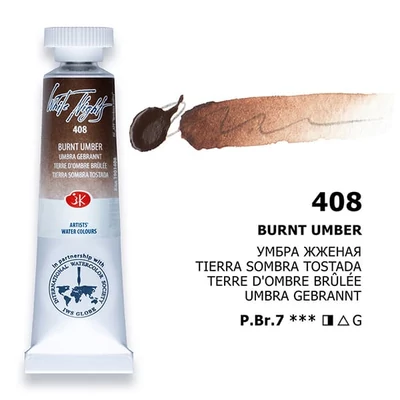 White Nights akvarel boja u tubi 10 ml - 408, burnt umber