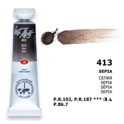 White Nights akvarel boja u tubi 10 ml - 413, sepia