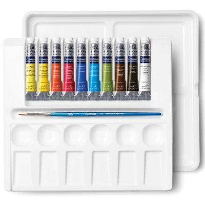 Winsor&amp;Newton Cotman set akvarel boja, 10x8 ml + kist - Palette