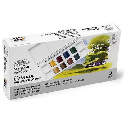 Winsor&amp;Newton Cotman Pocket Set set vodenih boja, 8x1/2 drška + kist - Pejzaž