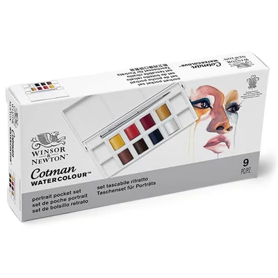 Winsor&amp;Newton Cotman Pocket Set set vodenih boja, 8x1/2 drška + kist - Portret