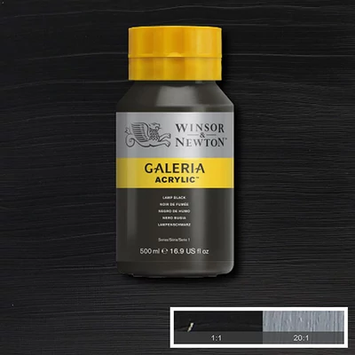 Winsor&amp;amp;Newton Galeria akrilna boja, 500 ml - 337, lamp black