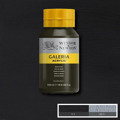 Winsor&amp;amp;Newton Galeria akrilna boja, 500 ml - 386, mars black