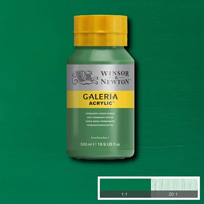 Winsor&Newton Galeria akrilna boja, 500 ml - 484, permanent green middle