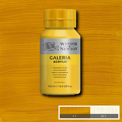 Winsor&amp;Newton Galeria akrilna boja, 500 ml - 653, transparent yellow