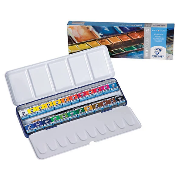 Talens Van Gogh set akvarel boja - 24 kom, metalna kutija