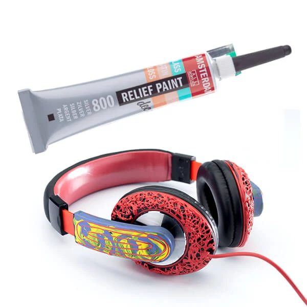 Amsterdam Relief Paint konturna boja, negoriva, 20 ml - srebrna, 800
