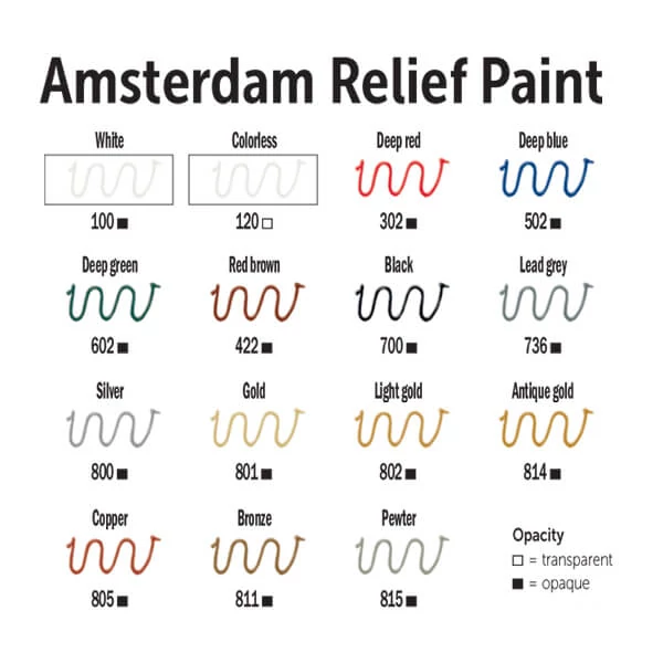 Amsterdam Relief Paint konturna boja, negoriva, 20 ml - antikno zlato, 814