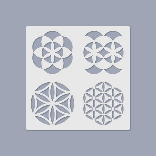 Medijska šablona, 14,5x14,5 cm, 4 uzorka - Mandala
