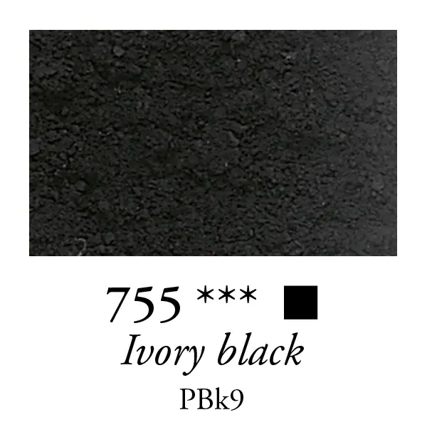 Sennelier pigment - 55, ivory black, 120 g