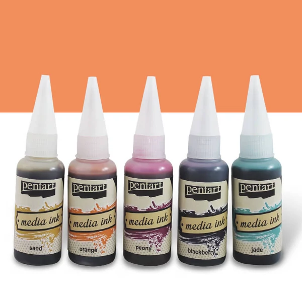 Tinta Pentart Media, tinta boja, 20 ml - mandarina