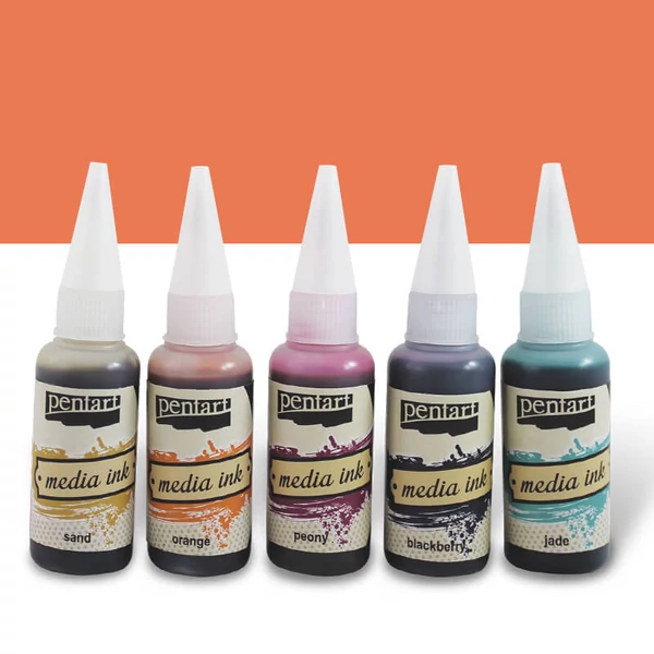 Tinta Pentart Media, tinta boja, 20 ml - narančasta
