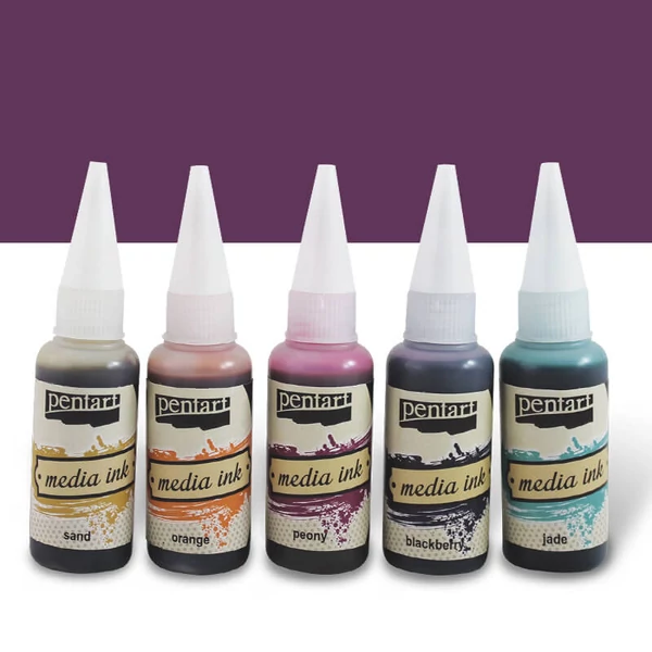 Tinta Pentart Media, tinta boja, 20 ml - lila