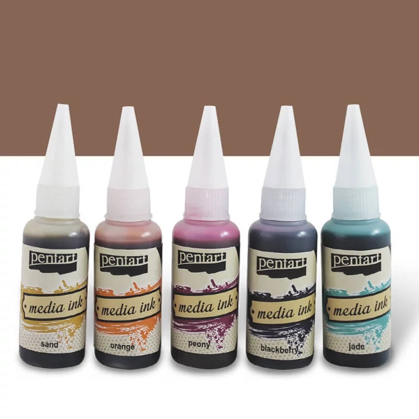 Tinta Pentart Media, tinta boja, 20 ml - smeđa
