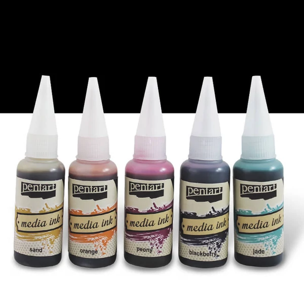 Tinta Pentart Media, tinta boja, 20 ml - crna