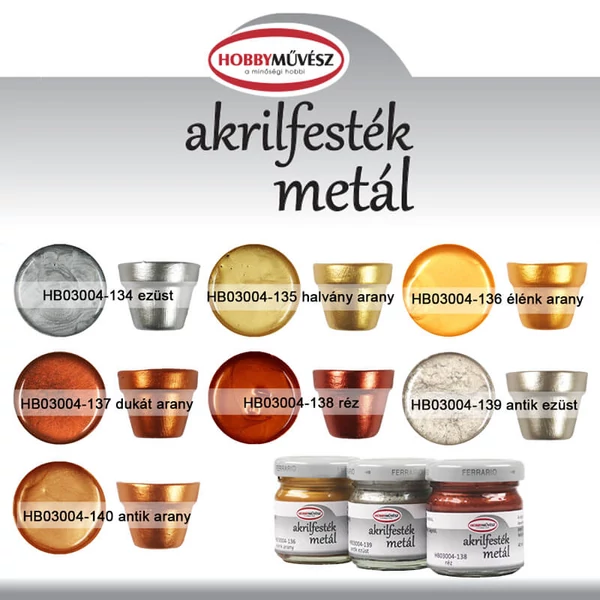 Hobby artist akrilna boja, 40 ml - metalik, 138, bakar