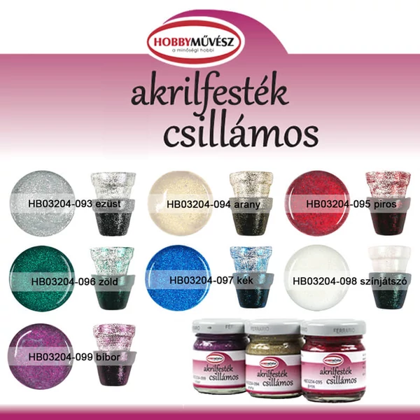 Hobby artist akrilna boja, 40 ml - glitter, 98, actor