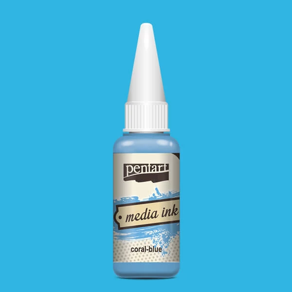 Tinta Pentart Media, tinta boja, 20 ml - koraljno plava