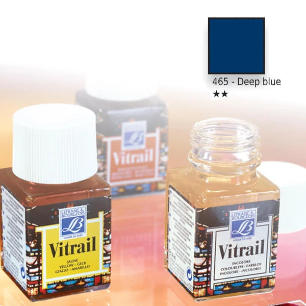 Vitrail boja za staklo na bazi smole, 50 ml - tamno plava