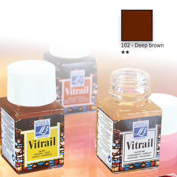 Vitrail boja za staklo na bazi smole, 50 ml - tamno smeđa