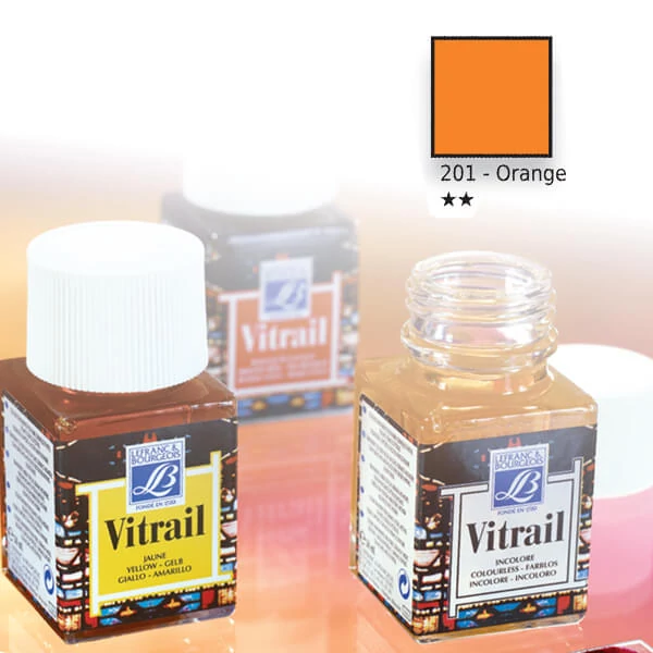 Vitrail boja za staklo na bazi smole, 50 ml - narančasta