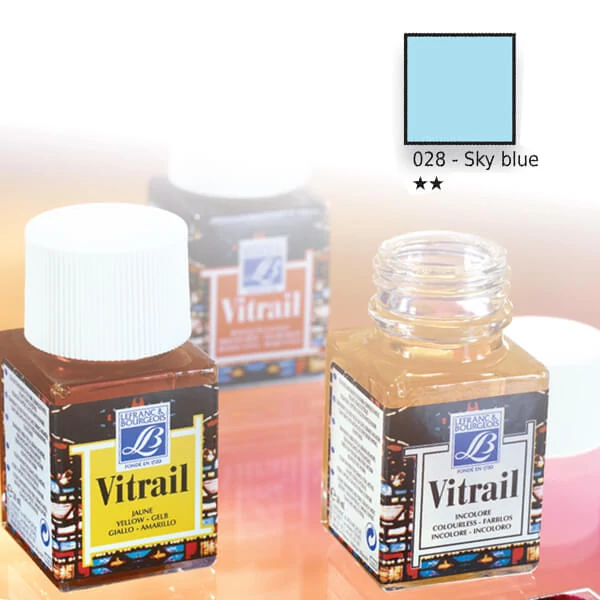 Vitrail boja za staklo na bazi smole, 50 ml - nebesko plava