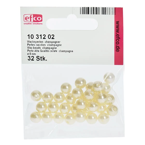 Tekla perle od akrilnog voska, 8 mm, 32 kom - boje šampanjca