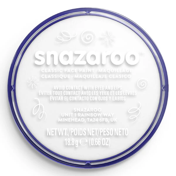 Snazaroo arcfesték korong - fehér, white 000