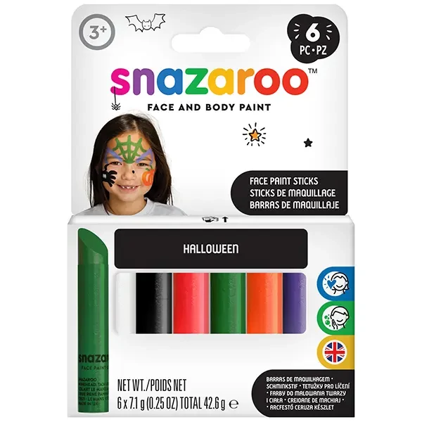 Snazaroo set kreda za oslikavanje lica – 6 boja, halloween