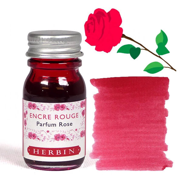 Mirisna tinta, J. Herbin, 10 ml - crvena tinta, miris ruže