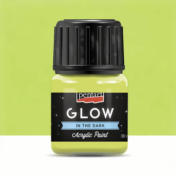 Pentart Glow akrilna boja koja svijetli u mraku, 30 ml - limeta zelena